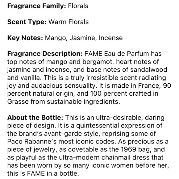 SOLD Paco Rabanne Fame Mini Fragrance - Picture 3 of 4